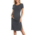 thumbnail image 2 of Women's Maternity Dress Short Sleeve Split Pregnancy Dresses Maternity Clothes, 2 of 6