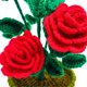 thumbnail image 3 of Flor de ganchillo de punto de rosas tejidas para centro de mesa de decoración del hogar, 3 of 5