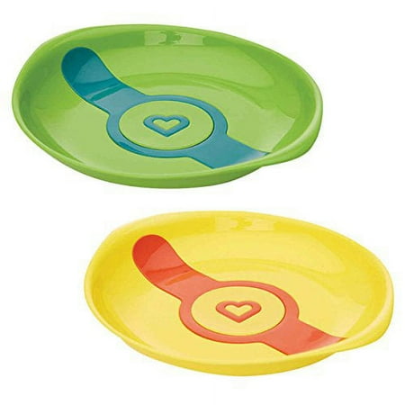 Munchkin White Hot Toddler Plates - 2 Count - Colors: Green/Yellow