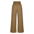 thumbnail image 5 of QATAINLAV Linen Pants Women with Pockets 2025 Summer Elastic High Waisted Wide Leg Pants Casual Loose Long Beach Pant Basic Solid Going Out Trousers Ofertas en Walmart Khaki 3XL, 5 of 9
