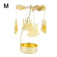 thumbnail image 1 of Golden Hot Rotating Candle Holder Christmas Revolving Metal Transit Home Windmill Decoration Lantern C4N7, 1 of 9