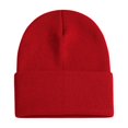 thumbnail image 2 of ZHOGXU Winter Beanie Hat For Women And Men Solid Color Knitted Thick Warm Comfortable Caps For Autumn Winter Daily Wear Red One Size, 2 of 4