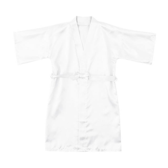 Diufon Peignoir pour Tout-Petits Garçons et Filles Manches 3/4 Col en V Satin Robe de Bain Décontractée à Lacets