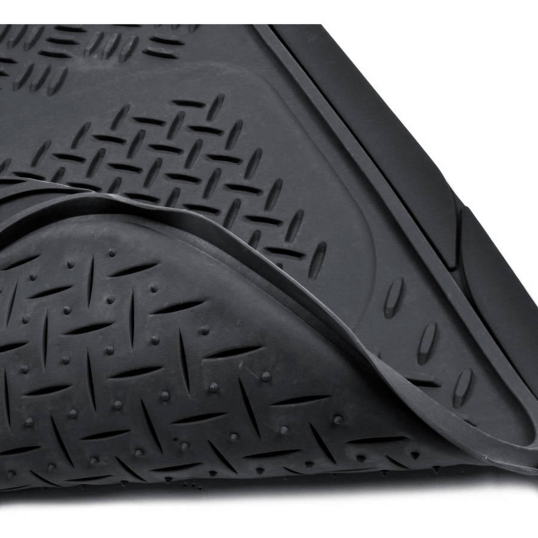 BDK MT-713-BK Diamond All-Weather Rubber Floor Mats for Car, SUV and Truck,  Trimmable, Heavy Duty