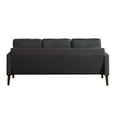 thumbnail image 6 of Elm & Oak Nathaniel Modern Sofa with Side Pocket and USB Power, Black Fabric Upholstery, 6 of 10