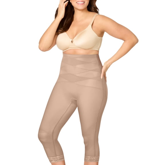 Secret Solutions Women's Plus Size High-Waist Capri Shaper