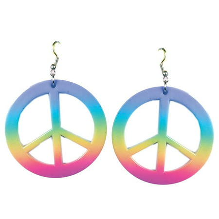 - Womens Hippie Peace Sign Rainbow Tie Dye Earrings Costume, Includes: Peace Sign Earrings By Forum Novelties