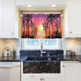 thumbnail image 6 of Palm Tree Kitchen Curtains 2 Panels UV Protected Tier Curtains, Half Window Curtains Kitchen Tiers for Guest Room Bathroom Sink Laundry Room Basement,24"x27", 6 of 7