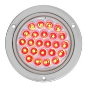 GG Grand General 78244 SE33Red/Clear LED Light (4" Pearl Ss Rim and Pigtail, Lens)