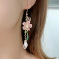 thumbnail image 6 of soumake 1 Pair Ladies Super Fairy Cherry Petal Tassel Flower Long Earrings, 6 of 7