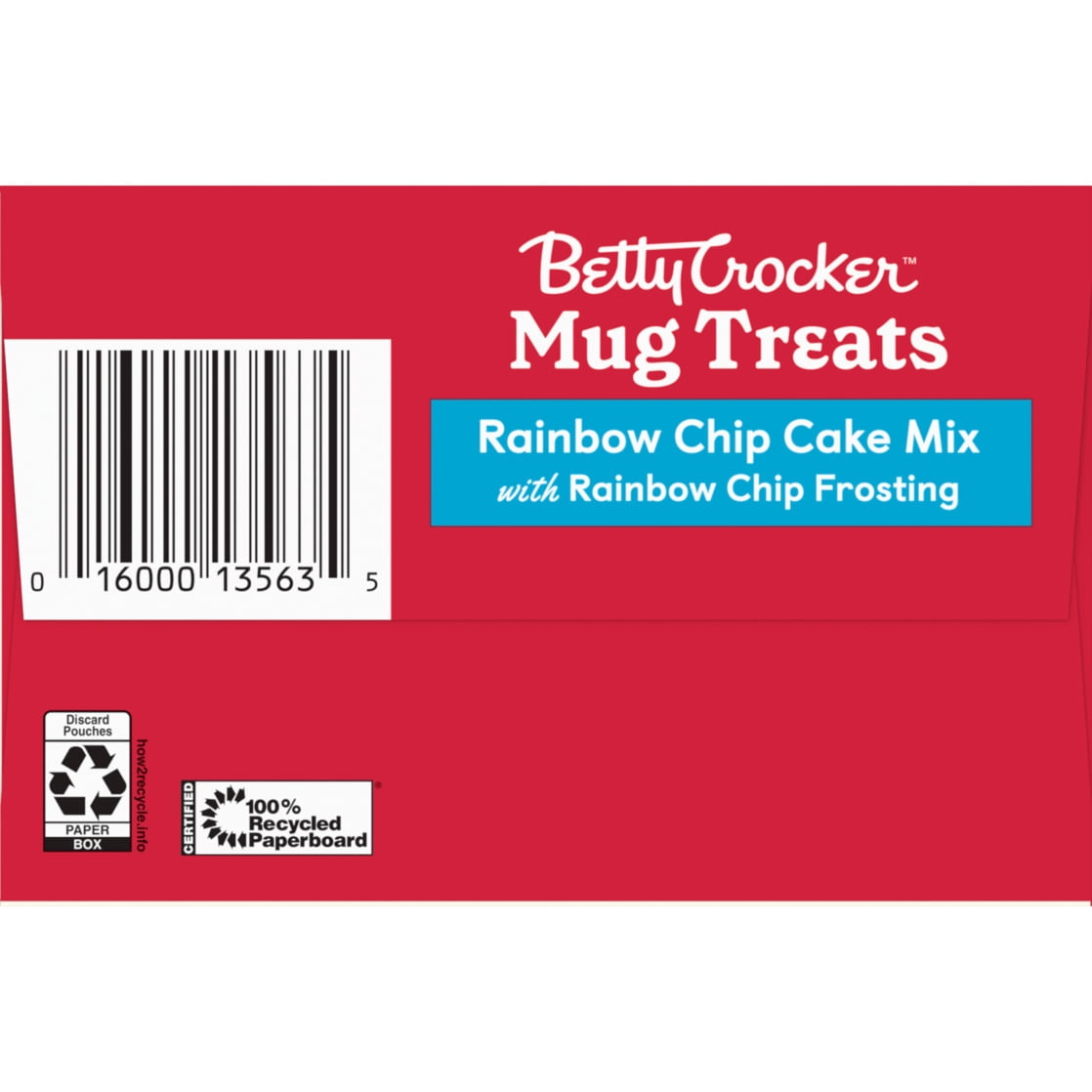 (6 pack) Betty Crocker Mug Treats Rainbow Chip Cake Mix with Frosting, 4 Servings, 13.9 oz.