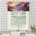 thumbnail image 3 of Japanese Style Kitchen Valance Curtain Rod Pocket Cherry Blossom Lake Boat Sunset Scenery Window Treatment Valance Curtains for Bathroom 54 by 18 in, 1 Panel, 3 of 6