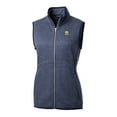 thumbnail image 2 of Women's Cutter & Buck  Heather Navy Notre Dame Fighting Irish Alumni Mainsail Sweater-Knit Full-Zip Vest, 2 of 3