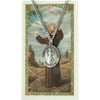 Pewter Saint St Francis of Assisi Medal with Laminated Holy Card, 1 1/16 Inch