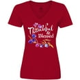 thumbnail image 3 of Inktastic Thankful and Blessed Inspirational Saying with Flowers Women's V-Neck T-Shirt, 3 of 5