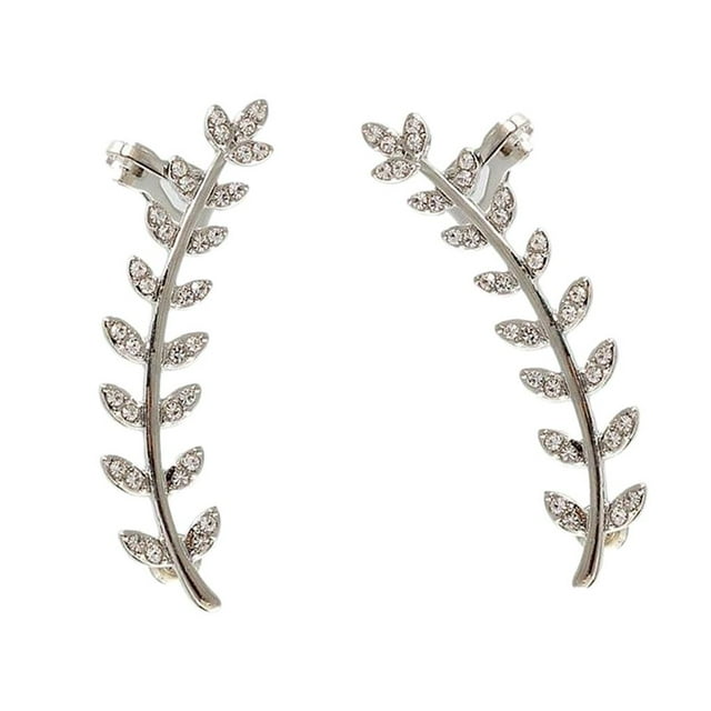 Pendientes de brazalete de de oreja de hoja hipoalergénica de cristal Boda Pta Sunnimix Pendientes Ear Climber