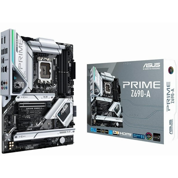 ASUS Prime Z690-A LGA 1700(Intel®12th&13th) ATX motherboard (16 1 DrMOS,PCIe 5.0,DDR5,4x M.2, Intel® 2.5 Gb LAN,USB 3.2 Gen 2 front panel Type-C,Thunderbolt™ 4,Aura Sync RGB lighting)