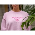 thumbnail image 2 of Im Just a Girl Embroidered Sweatshirt, 2 of 5