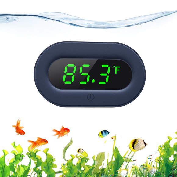 shiyou-Aquarium Thermometer Digital, LED Display Fish Tank Thermometer Stick On Highly Accurate to ±0.9℉, Wireless Temperature Measurement for Fish, Betta, Aquatic, Replaceable Battery