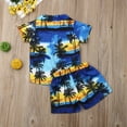 thumbnail image 3 of Franhais Toddler Boys 2 Pieces Outfits, Tree Print Button Shirt Short Sleeve Tops + Elastic Waist Short Pants Set, 3 of 5