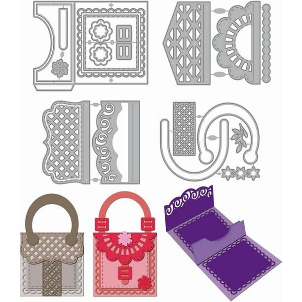 Troqueles de corte de metal para bolsos, troqueles para tarjetas de felicitación, elegante plantilla para repujado de asas de bolsos, plantillas de acero al carbono para cajas de regalo