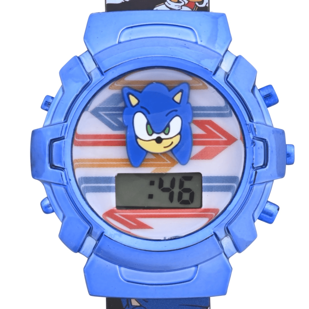 SEGA Sonic The Hedgehog Light-up Molded Dial LCD Watch with