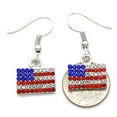 thumbnail image 2 of Patriotic Red White Blue American USA Flag Star Dangle Drop Earrings 4th of July Independence Day Gift (Flag Dangle), 2 of 3