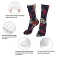 thumbnail image 3 of Fuzoiu Roses Skulls Print Crew Socks,Casual Athletic Gym LightWeight Thin Socks,Casual Crew Socks for Men Woman,Calf Length Crew Socks, 3 of 7