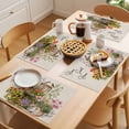 thumbnail image 5 of Spring Flowers Placemats Set of 8 Cute Rabbits Tulips Sunflowers Daisy Vintage Place Mats Indoor Wipeable Table Mats Washable Dining Table Placemats for Kitchen Holiday Party Home Decor 13x19 Inch, 5 of 9