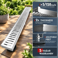 32 Inch Brushed Linear Shower Drain Rectangular Floor with SUS304 ...