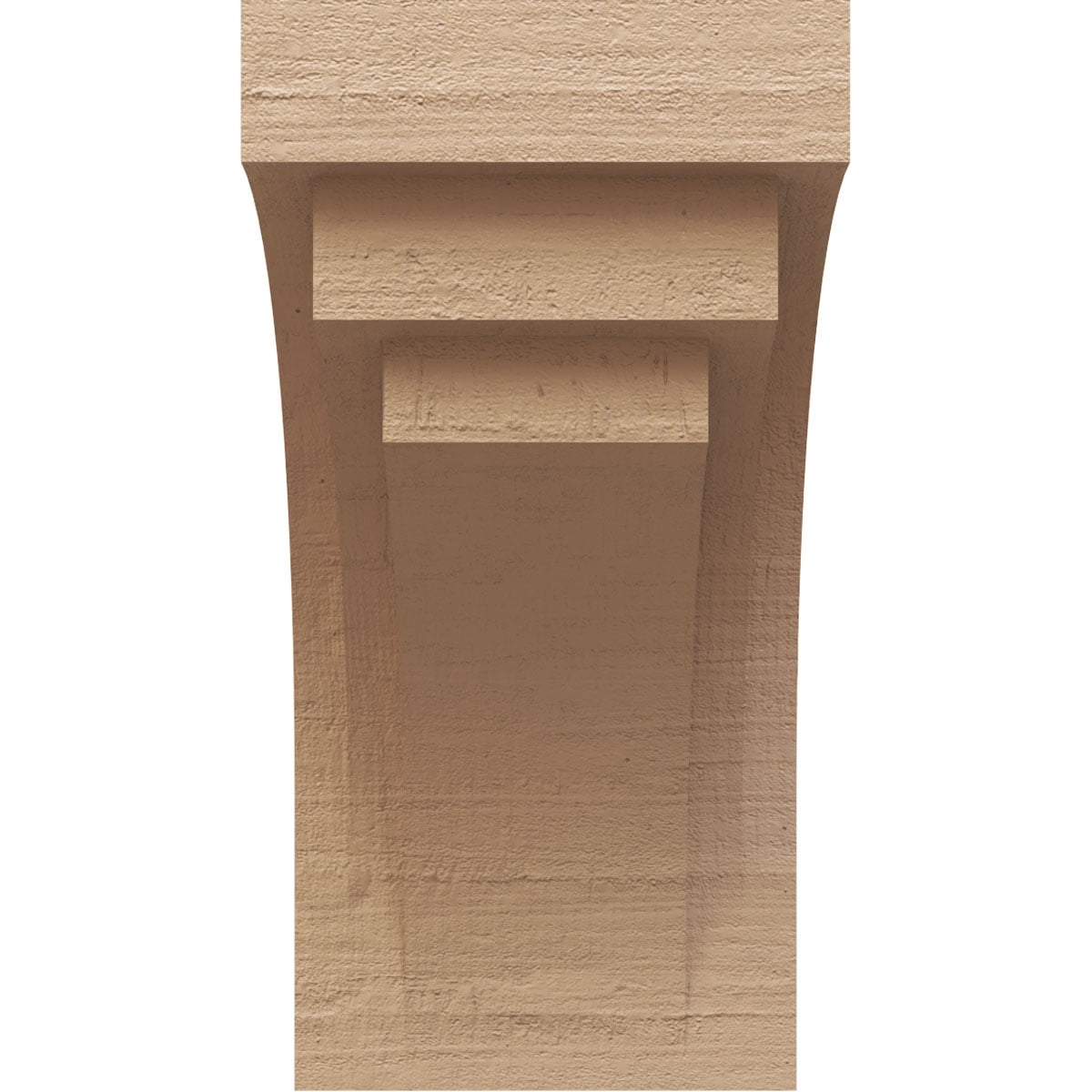 9"W x 9"D x 18"H Wide Rockford Rough Cedar Woodgrain TimberThane Corbel, Primed Tan
