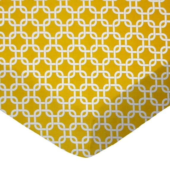 SheetWorld Fitted 100% Cotton Percale Cradle Sheet 18 x 36, Mustard Yellow Links