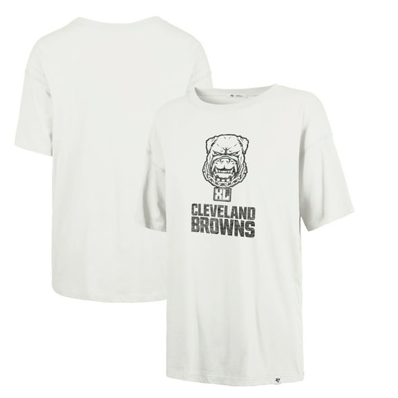 Women's '47 Cream Cleveland Browns Dawg Pound XL Premier Sadie Oversized T-Shirt
