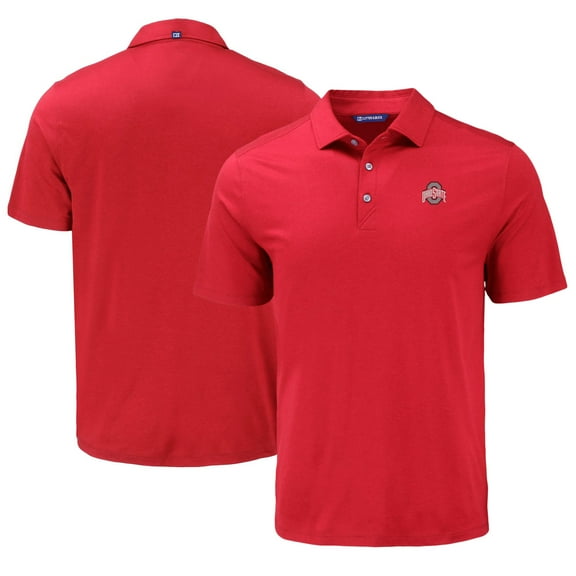 Men's Cutter & Buck Red Ohio State Buckeyes Coastline Epic Comfort Eco Recycled Polo
