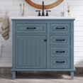 thumbnail image 2 of Euroco 36 Inch Bathroom Vanity with Ceramic Sink Top, Solid Wood Frame, MDF & Poplar Cabinet, Flip Drawers, Adjustable Shelf, and Zinc Alloy Handles(Faucet Not Included), 2 of 9