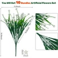 thumbnail image 2 of Artificial Flowers for Outdoor,10pcs Plastic Flowers Decoration, UV Resistant Faux Flowers Shrubs, Artificial Plants for Indoor Outside Garden Home Wedding Farmhouse(5 Color), 2 of 5