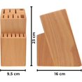 thumbnail image 3 of Kitchen knife holder elegant & sturdy (15 slots). Universal knife block with slots for knives, scissor and sharpenner. Knife Block without Knives. Kitchen knife holders for counter top. (Pine), 3 of 4