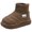 Khaki, variant on Kids Quilted Winter Snow Boots, Knitted Sock Cuff Waterproof Ankle Booties, Slip On Lightweight Warm Non-Slip Shoes Black 21
