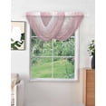 thumbnail image 2 of Waterfall Valances for Windows, Pink White Ombre Kitchen Sheer Valance Curtains, Pink Gradient Color Modern Abstract Art Rod Pocket Elegant Swag Valances for Living Room Bedroom, 47.2"x38.5", 1 Panel, 2 of 8