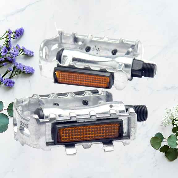 FELTECHELECTR 1 Pair Aluminum Alloy Bicycle Pedal with Anti-slip and Reflective Stripe for Adult