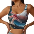 thumbnail image 1 of Fotbe Bubbles Axolotl Fantasy Sujetador Deportivo Largo sin Aros para Mujer con Almohadillas y Soporte Medio, Transpirable y Absorbente, Camiseta Tipo Chaleco o Tank Top-Small, 1 of 8