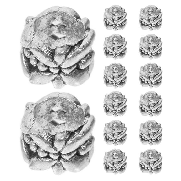 20pcs Large Hole Tibetan Spacer Beads Round Spacer Beads Metal Spacer Beads for DIY Craft Bracelet Necklace Jewelry Making Supplies