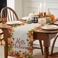 thumbnail image 3 of ERUNPONLY Maple Leaves Thanksgiving Table Runner - 120 Inch Long Fall Botanical Autumn Leaves Rustic Cotton Linen Dress Scarves Farmhouse Table Runner for Kitchen Dining, Coffee Table, 13" x 120", 3 of 8