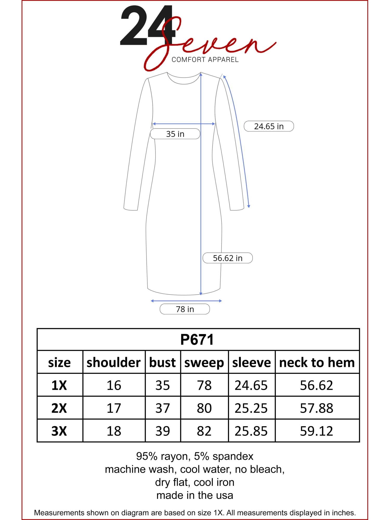 24seven Comfort Apparel Plus Size Womens Long Sleeve Maxi Dress