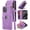 Light Purple, variant on Logo View for iPhone 15 Pro Max Case Wallet RFID Blocking with Card Holder Slots for Women Men PU Leather Flip Strap Zipper Pocket Protective Phone Case for iPhone 15 Pro Max 6.7", Black