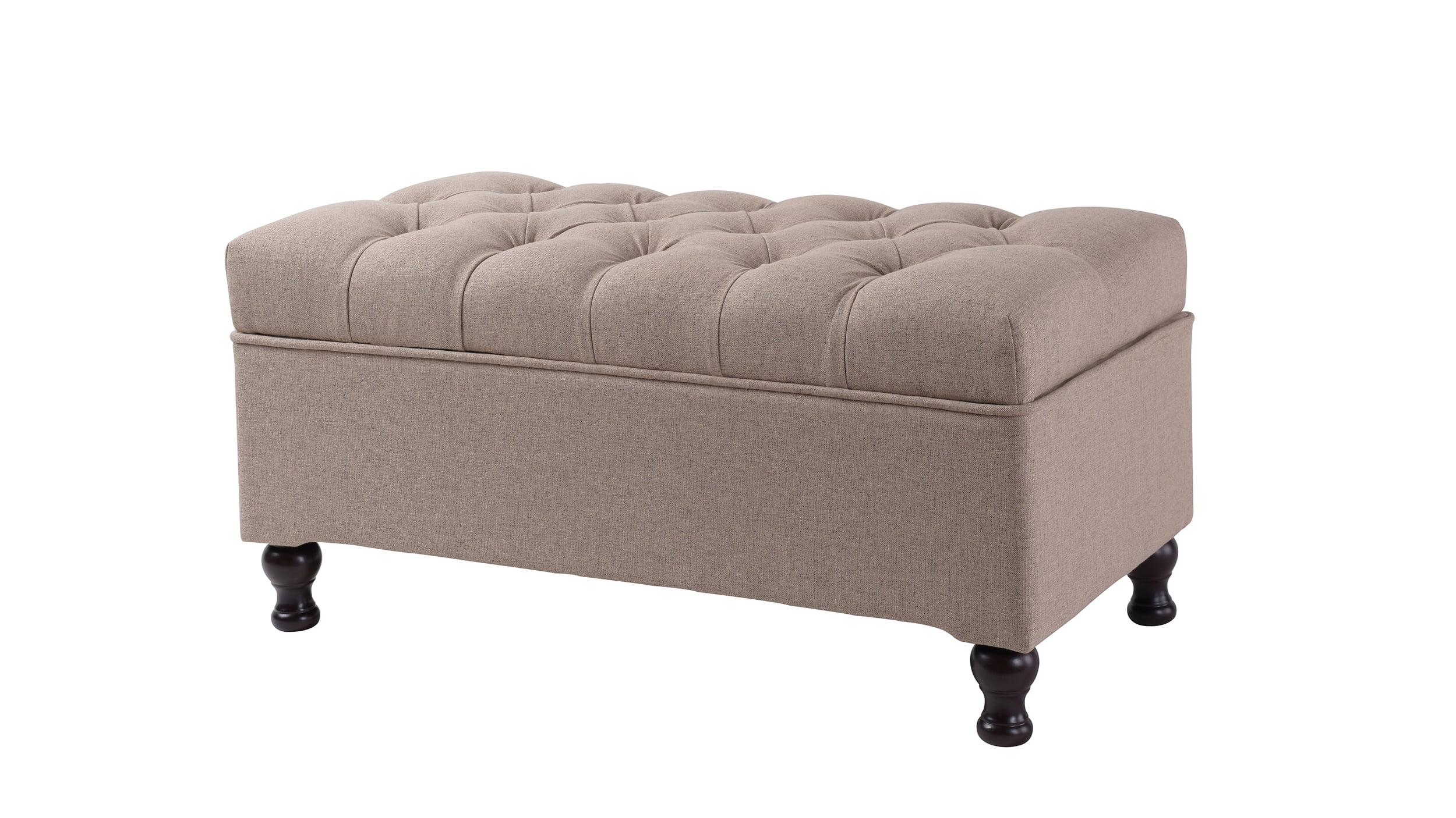 Jennifer Taylor Home Naomi Collection Hand-Tufted Upholstered Storage Entryway Bench with Two-Toned Floral Pattern Beige