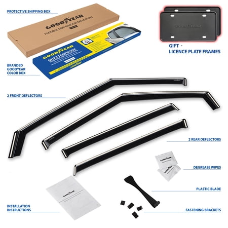 Goodyear Shatterproof in-Channel Window Deflectors for Mitsubishi Outlander 2022-2026, Rain Guards, Window Visors for Cars, Vent Deflector, Car Accessories, 4 pcs - GY008026