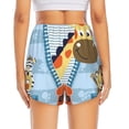 thumbnail image 4 of Fotbe Giraffe Come Out From Zipper Womens High Waist Running Shorts Athletic Workout Quick Dry Shorts for Women with Pockets Gym Yoga Summer Shorts-Small, 4 of 9