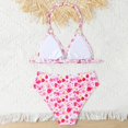 thumbnail image 5 of Sopiago Girl's Two-Piece Swimwear Halter Swimsuits Triangle Wireless Bikini Set Flower Bathing Suit Pink,10-11 Years, 5 of 7
