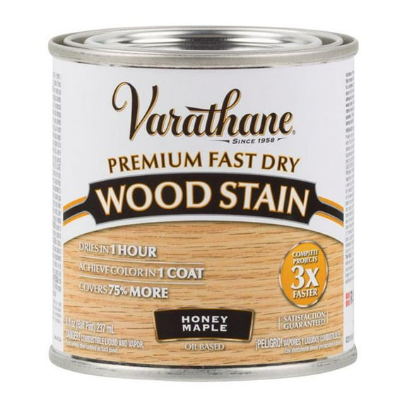 Varathane Premium Fast Dry Semi-Transparent Honey Maple Wood Stain, 0.5 Pint